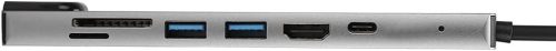 USB-C adapter hub, 7 az 1-ben dokkoló állomás 4K HDMI-vel, LAN RJ45, PD 100W, 2 db USB-A 3.1, SD / TF olvasó, USB-C adatátvitelhez 028-219