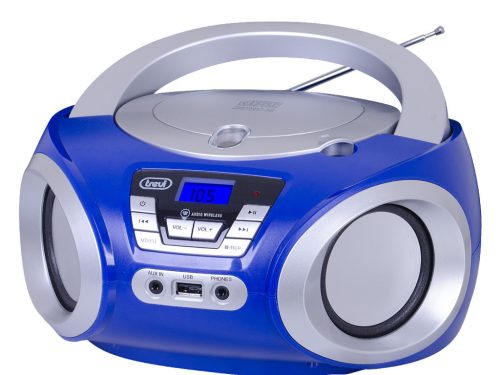 Trevi CMP 544 BT Hordozható Boombox, Bluetooth-tal, FM rádióval, USB és AUX bemenettel kék színben