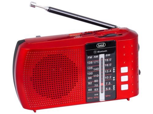 Trevi RA 7F20 Red Hordozható többsávos rádió Bluetooth-tal, USB és SD kártya bemenettel piros