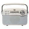 Trevi RA 7F50 BT Hordozható vintage napelemes rádió, Bluetooth-tal, USB és SD kártya bemenettel krémfehér színben 