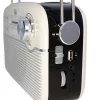 Trevi RA 7F50 BT Hordozható vintage napelemes rádió, Bluetooth-tal, USB és SD kártya bemenettel krémfehér színben 