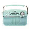 Trevi RA 7F50 BT Hordozható vintage napelemes rádió, Bluetooth-tal, USB és SD kártya bemenettel Tiffany zöld színben 