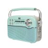 Trevi RA 7F50 BT Hordozható vintage napelemes rádió, Bluetooth-tal, USB és SD kártya bemenettel Tiffany zöld színben 