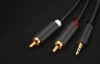 Ugreen 10513 2x RCA kábel aljzat 3.5 mm 5 m, fekete