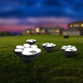   Garden of Eden 11255B LED-es szolár lámpa - kutya lábnyom, leszúrható - műanyag - fekete