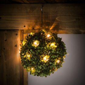   Garden of Eden 11359 Szolár bukszus - felakasztható - 25 cm - 20 melegfehér LED