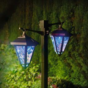   Garden of Eden 11404B LED-es szolár lámpa - kandeláber - 137 cm - fekete - hidegfehér