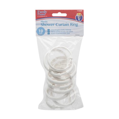 Family 11520 Zuhanyfüggöny-karika - műanyag - 10 db / csomag