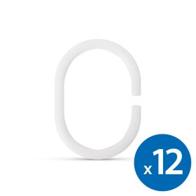   Family 11520B Zuhanyfüggöny-karika - műanyag, ovális - 12 db / csomag