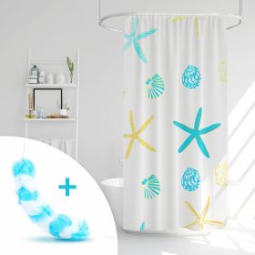   Family 11526A Zuhanyfüggöny szett fürdőpamaccsal - 3 féle - kék, zöld mintás - 180 x 180 cm