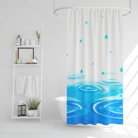   Family 11526B Zuhanyfüggöny - 3 féle - kék, tavasz, kockás mintás - 180 x 180 cm