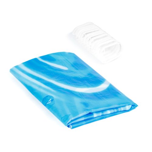 Family 11526B Zuhanyfüggöny - 3 féle - kék, tavasz, kockás mintás - 180 x 180 cm