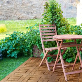   Garden of Eden 11545A WPC padlóburkolat - 6 léces - 30 x 30 cm - világosbarna, famintás - 11 db / csomag