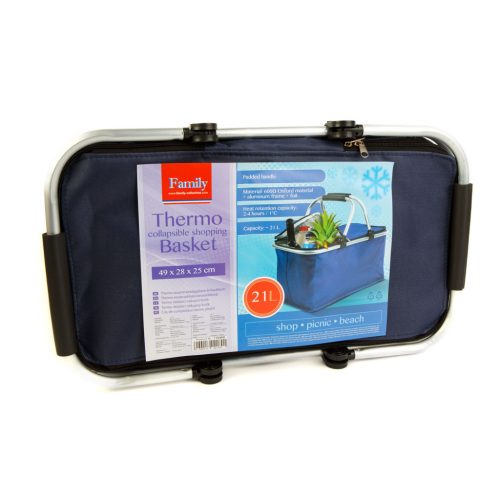 Family 11549D Thermo összecsukható bevásárlókosár - 49 x 28 x 25 cm - 21 L - kék