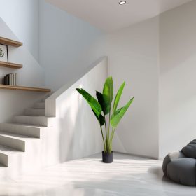   11905A Műnövény dekoráció - banánlevél fa - zöld - 1,2 m