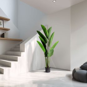   11905B Műnövény dekoráció - banánlevél fa - zöld - 1,6 m