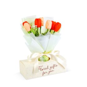   11976 Műnövény dekoráció - tulipán - 24,5 x 11,5 x 40 cm