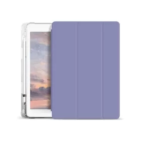   XPRO™ Smart Book tok pencil tartóval és teljesen átlátszó szilikon hátlappal lila Apple Ipad 10,2" 2019 készülékhez