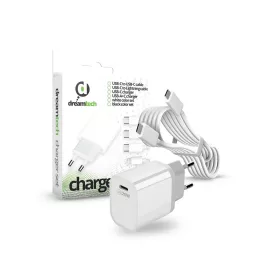   Dreamtech PD Charger Set USB-C 20W-os adapterrel és USB-C / USB-C kábellel FEHÉR