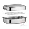 Perfect Home Rozsdamentes tepsi + grillrács +fedő 37*28cm 12702