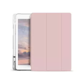   XPRO™ Smart Book tok pencil tartóval és teljesen átlátszó szilikon hátlappal pink Apple Ipad 10,9" (2022) 10. generációs készülékhez