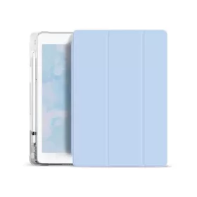  XPRO™ Smart Book tok pencil tartóval és teljesen átlátszó szilikon hátlappal világoskék Apple Ipad 10,9" (2022) 10. generációs készülékhez