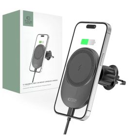   Tech-Protect MagSafe autós tartó fekete MM15W-V1 15W QC szellőzőrácsba helyezhető