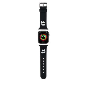   Karl Lagerfeld óraszíj fekete KLAWMSLKCNK Apple Watch 38mm / 40mm / 41mm / 42mm (S10) készülékhez