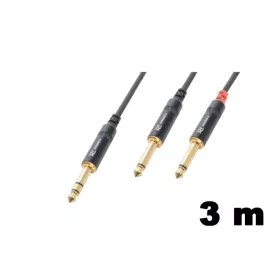   PD Connex CX76-3 sztereo jelkábel (6,3 mm Jack - 2×6,3 mm Jack) - (3 m)