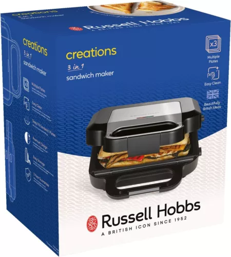 Russell Hobbs 26810-56/RH Creations 3in1 fekete gorfi - grill/panini, 750W - szendvicssütő