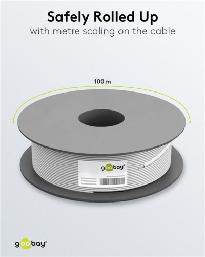 Goobay 27528 Koax antenna aluminium vezeték-réz bevonatal, 2 x árnyékolt, 100m