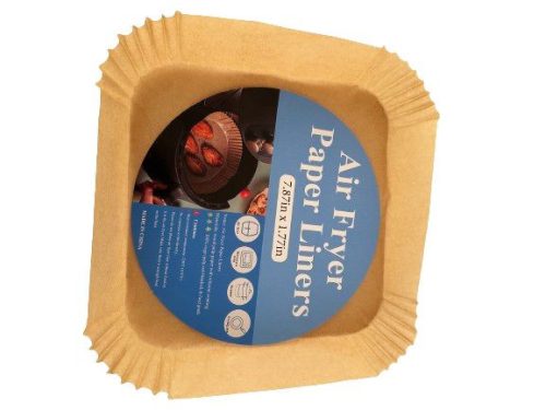 Air fryer sütőpapír - olaj nélküli sütőhöz - téglalap - 20 x 20 cm - 60 db / csomag