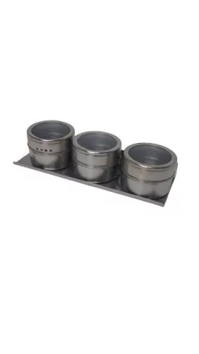 3 darabos fűszertartó készlet állvánnyal, inox, 278913