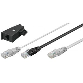   Goobay 35286 Telefon Csatlakozókábel [1x TAE-N dugó - 2x RJ45 dugó, 8P8C] 3m