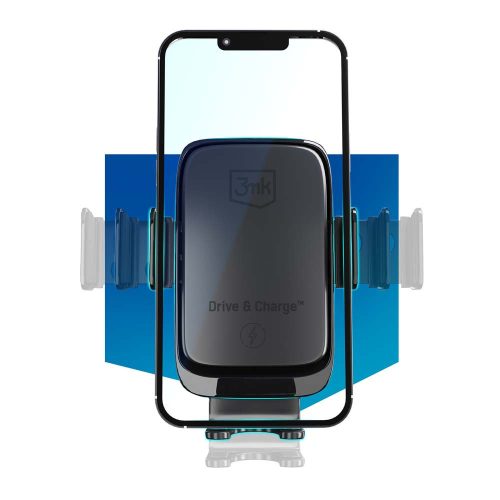 3MK Drive & Charge Vezeték nélküli autós tartó és töltő 15W - Fekete, 3MK487139
