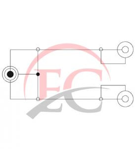 Goobay 50465 Jack elosztó 2x3,5 jack Mono ajzat 0,2m