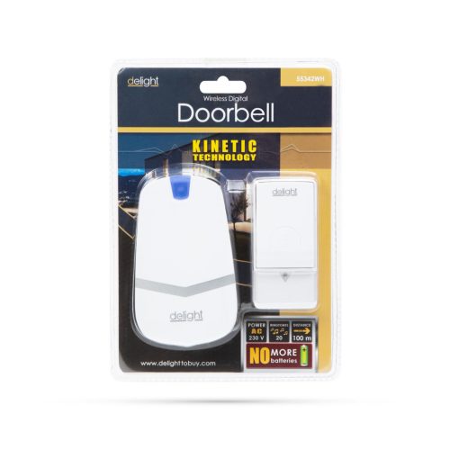 Delight 55342 WH Digitális elem- és vezeték nélküli csengő - Kinetic