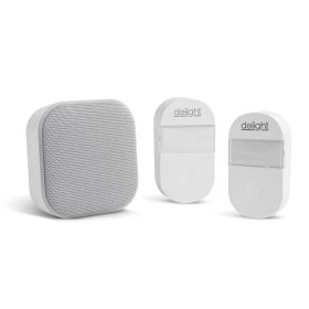   Delight 55346WH-2, 2 az 1-ben vezetéknélküli csengő és éjjelifény - Kinetic - 2 kültéri - fehér
