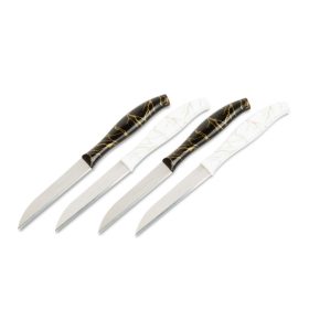   Family 56316A Konyhai kés készlet - 15 cm - fekete/fehér - 4 db / csomag