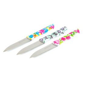   Family 56317 Konyhai kés készlet - 16 cm - virág mintás - 3 db / csomag
