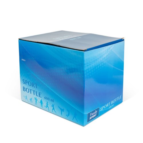 Family 57211 Sport kulacs - műanyag, átlátszó - 600 ml - 3 színben