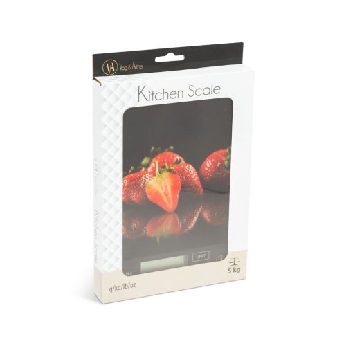 Vog&Arths 57267L Konyhai mérleg - eper, fekete, 5kg