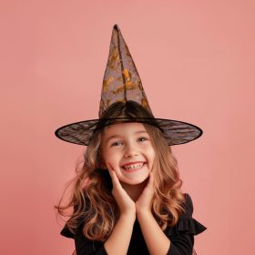   Family 58153B Halloween-i boszorkány kalap - 4 szín, poliészter - 38 x 34 cm