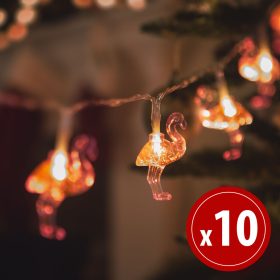   Family 58219 LED fényfüzér - flamingó - 1,1 m - 10 LED - melegfehér - 3 x AA