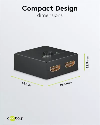 Goobay 58485 Kétirányú elosztó/kapcsoló, HDMI Switch (4K @ 30Hz)