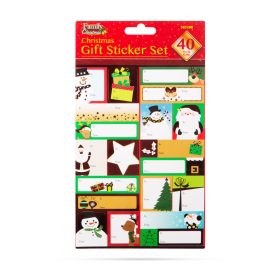   Family 58528B Karácsonyi ajándék matrica szett - 15,2 x 21,6 cm - 40 db / csomag