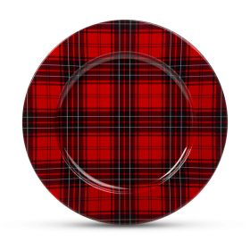 Family 58555B Karácsonyi tálca - fém  - kockás - 33 cm