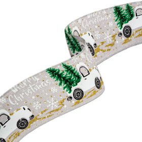 Family 58584B Karácsonyi szalag - fehér - 60 x 6,3 cm