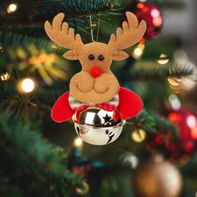   Family 58589B Karácsonyfadísz - Rénszarvas csengettyűvel - 11 x 10 cm
