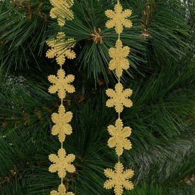   Family 58616B Karácsonyi girland - hópehely - 2,7 m - arany
